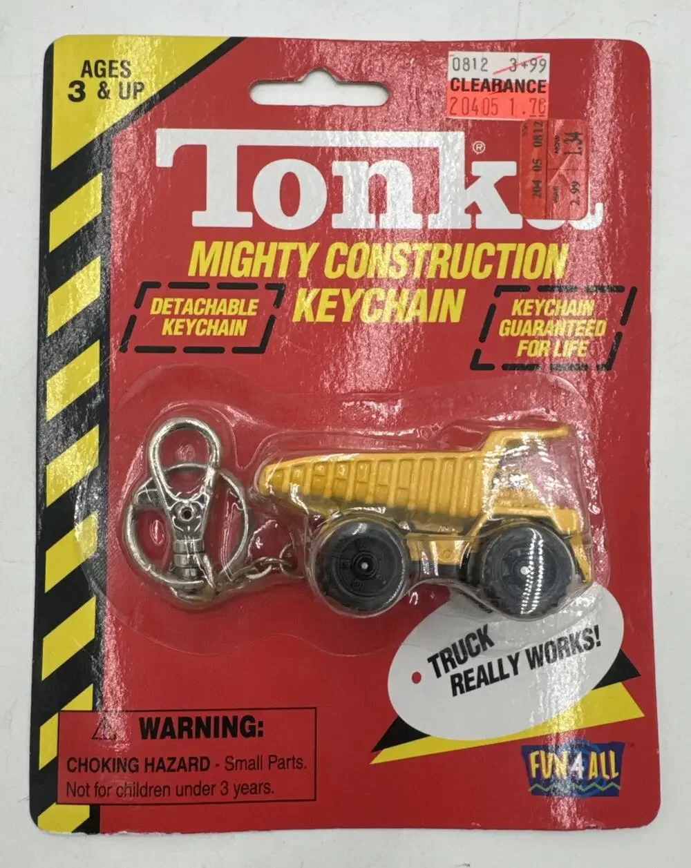 1998 Tonka Mighty Construction Dump Truck Detachable Keychain - NEW